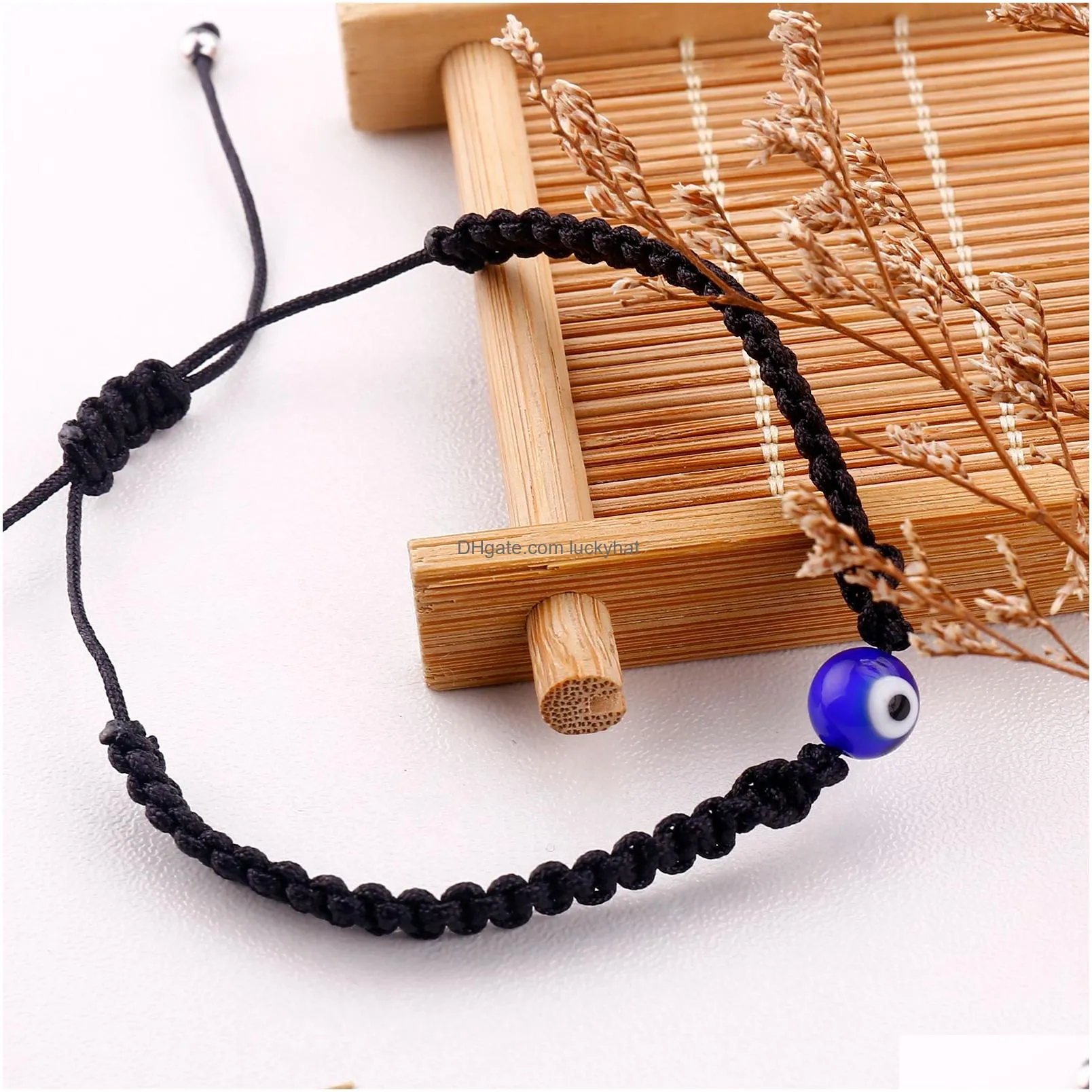lucky eye turkish evil blue eye bracelets for women men handmade braided rope chain red bracelet female