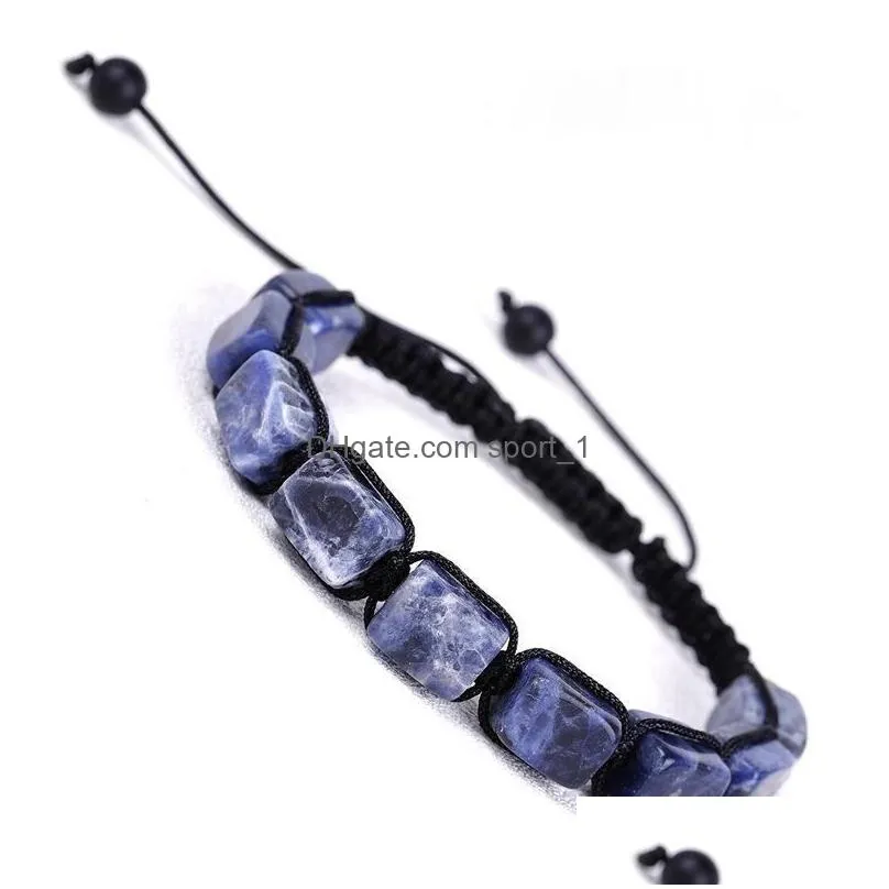 cut rectangular yoga seven chakra natural stone strands bracelets woven adjustabel bracelet wrist band for women fashion jewelry will and