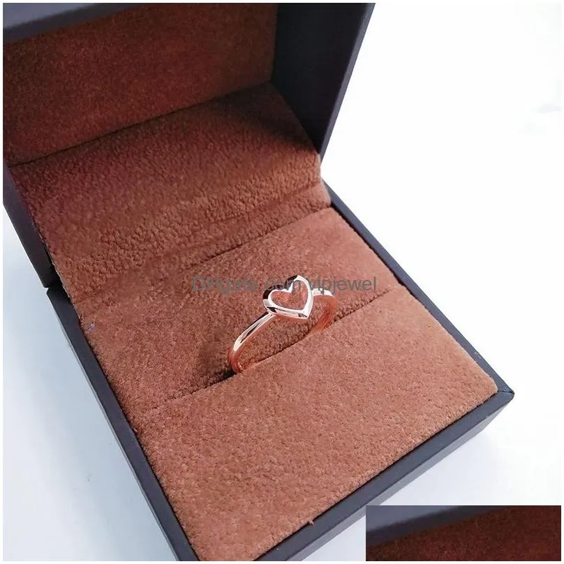 minimalist heartshaped love ring for women good friend gift rose gold lovers simple finger knuckles ring size 5 11