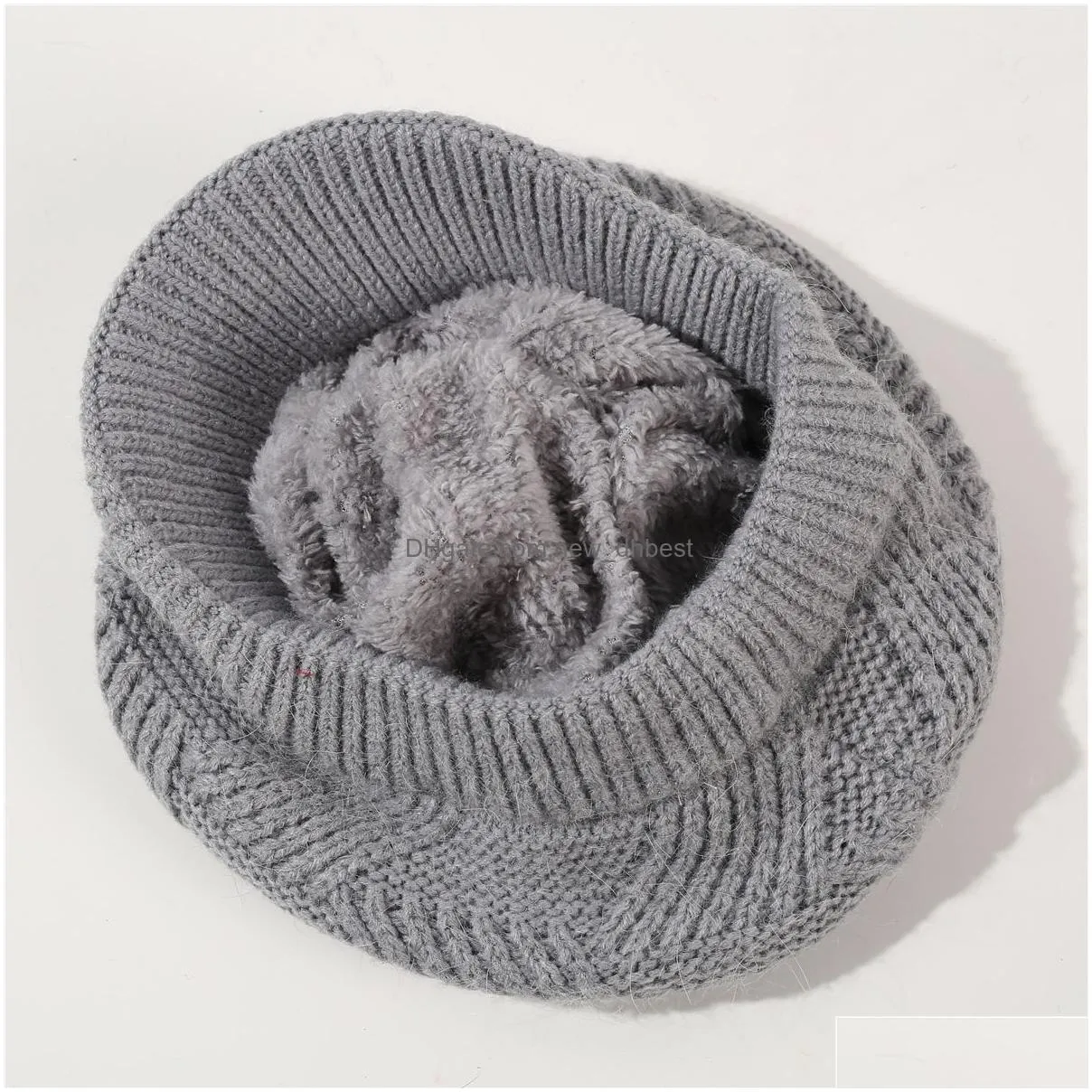 solid color fleece lined warm hat knit winter warm skull cap with brim for women fashion accessories will and sandy gift