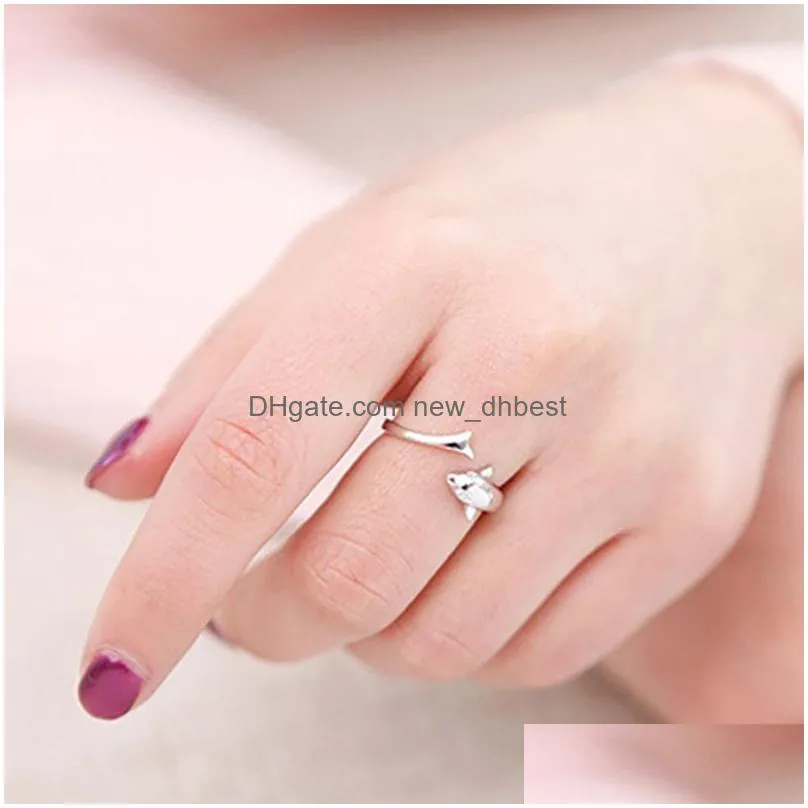 silver women  rings animal open adjustable ring band finger fashion jewelry will and sandy