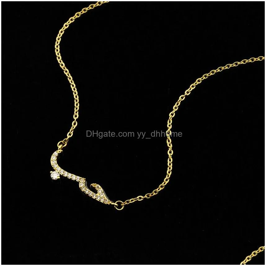 fashion crystal zircon arab style bead pendant necklace for women dainty wedding jewelry rose gold on oval gifts