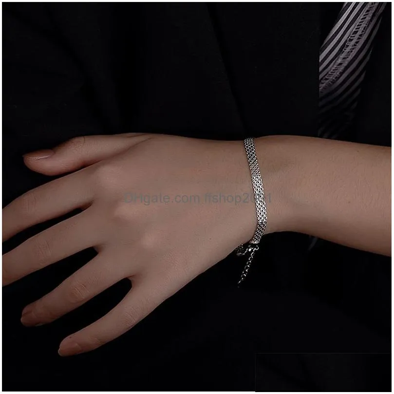 silver multilayer simple adjustable charm bracelet bangle for women wedding jewelry party