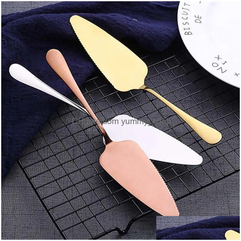 stainless steel cake server pizza shovel knife baking tools birthday cakes shovels cutter home kitchen tool