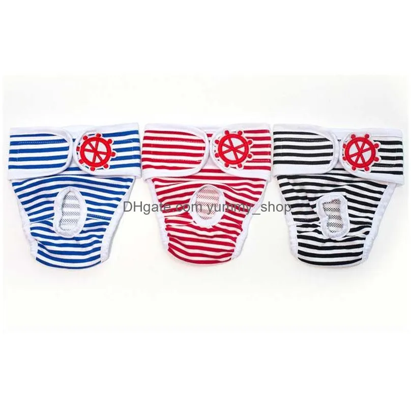 stripes pet apparel diaper cotton washable reusable dog adjustable physical pants sanitary menstruation underwear clothes