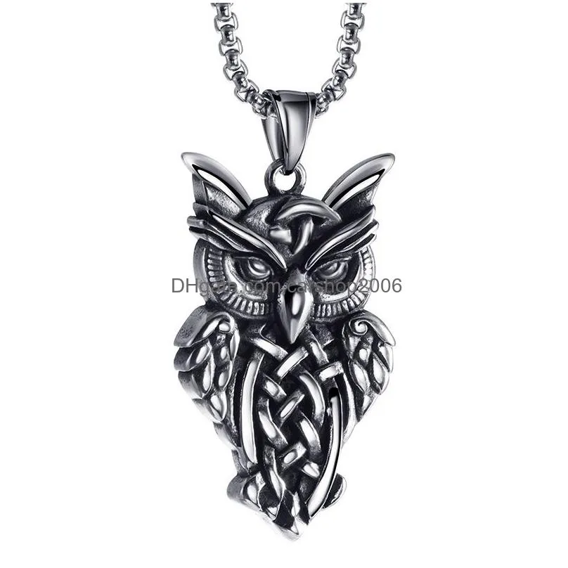 animal leopard head pendant necklace stainless steel celtic necklace chain for men fashion fine jewelry