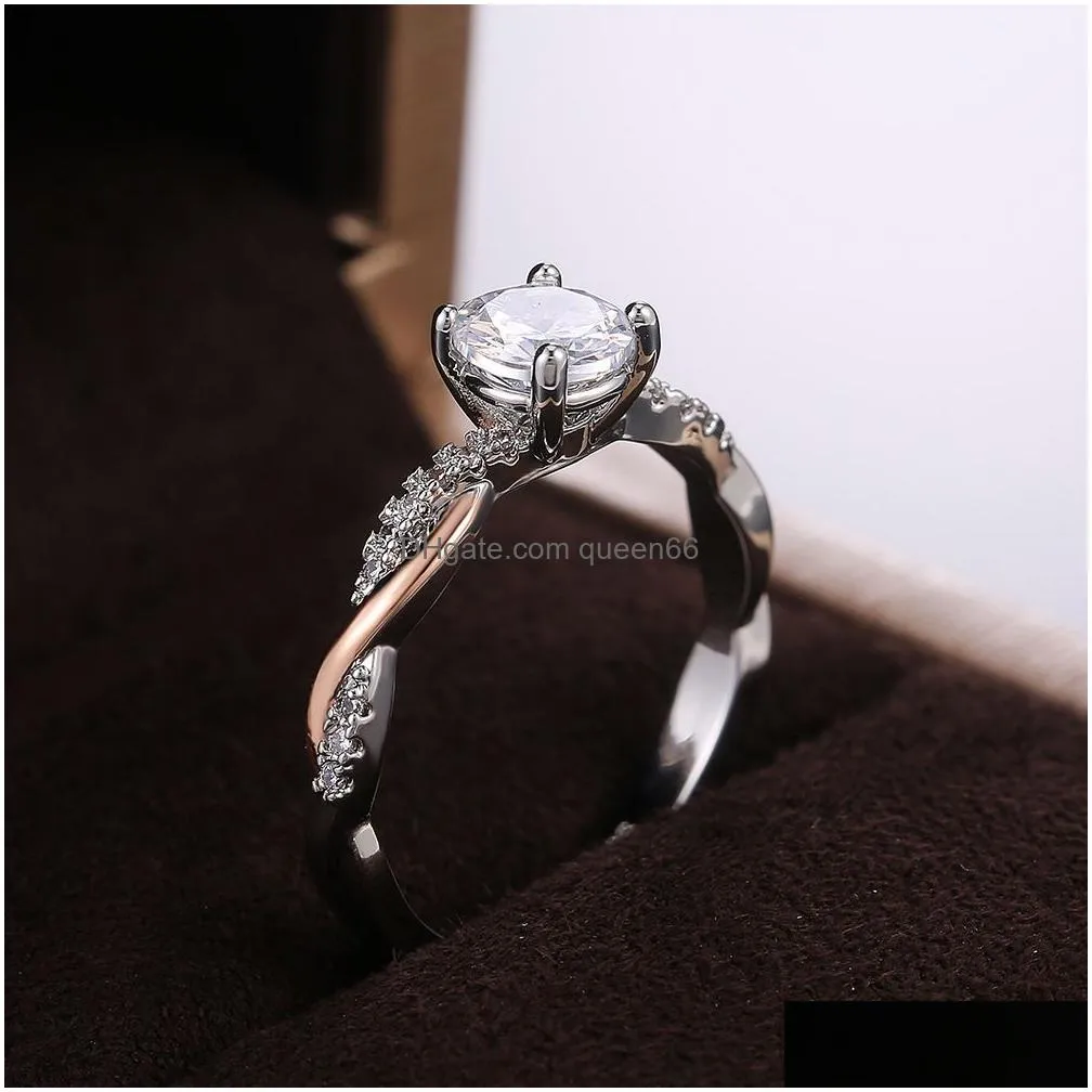 luxury womens wedding ring fashion gemstone engagement women jewelry simulated diamond rings for party gift