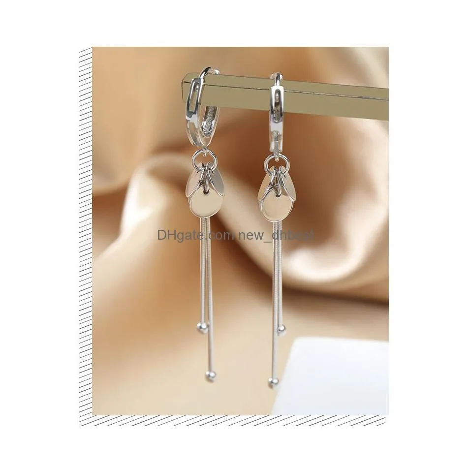 silver newest arrival round brand tassel long dangle earrings temperament y fashion ins handmade jewelry gift