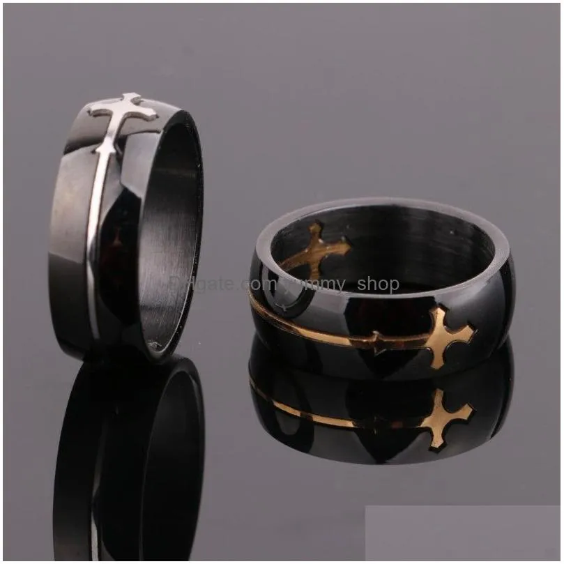 removable jesus cross rings stainless steel rings women men silver gold cross fashion jewelry gift will and sandy