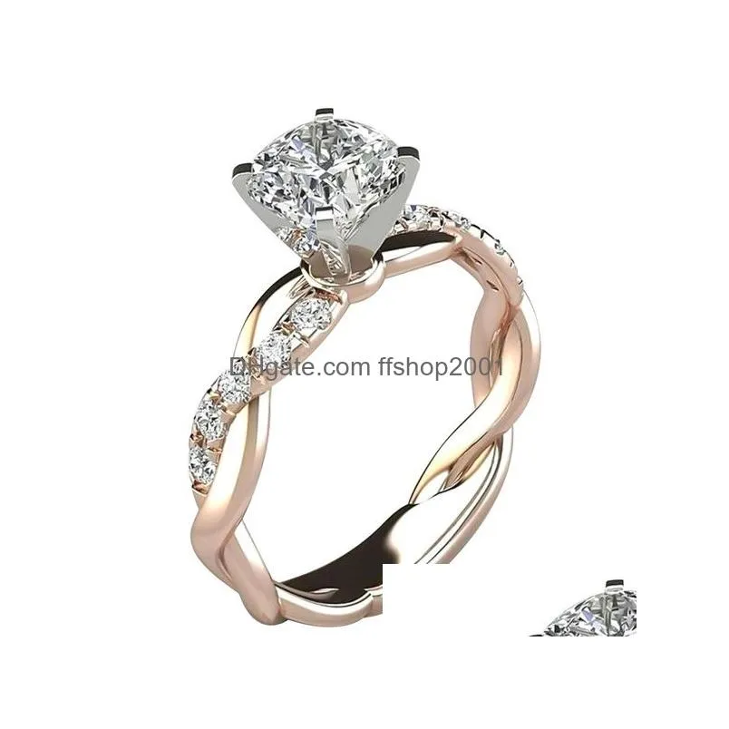 braid diamond ring women gold silver engagement wedding rings fashion jewelry will and sandy