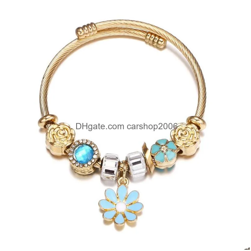 gold color adjustable sunflower cuff bangle bracelet for women fine jewelry 2022 