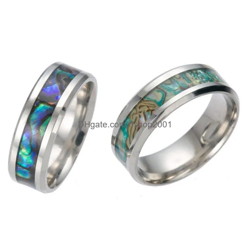 stainless steel shell ring colorful band rings fashion jewelry for men women gift willl and sandy 080186