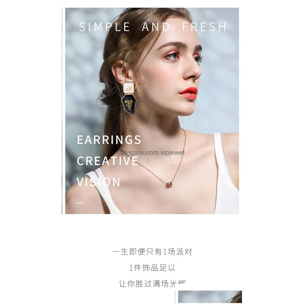 wholesale za clear and pure resin dangle earrings like crystal hanging elegant irregular drop earrings fine jewelry for women