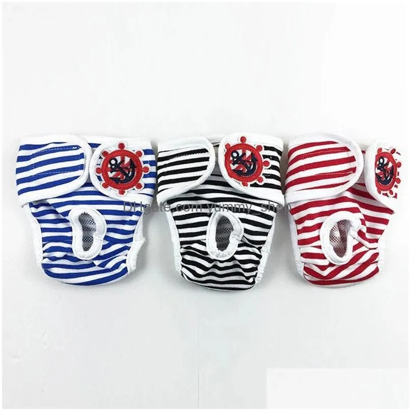 stripes pet apparel diaper cotton washable reusable dog adjustable physical pants sanitary menstruation underwear clothes