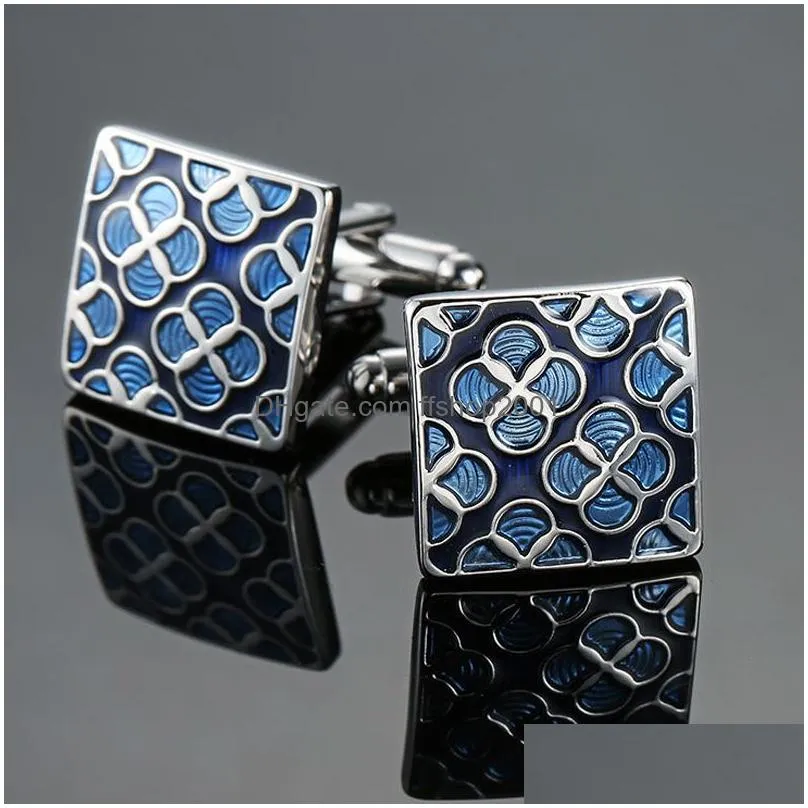 fashion french mens shirt metal brass enamel cufflinks casual top business shirt cuff links sleeve button for men jewelry