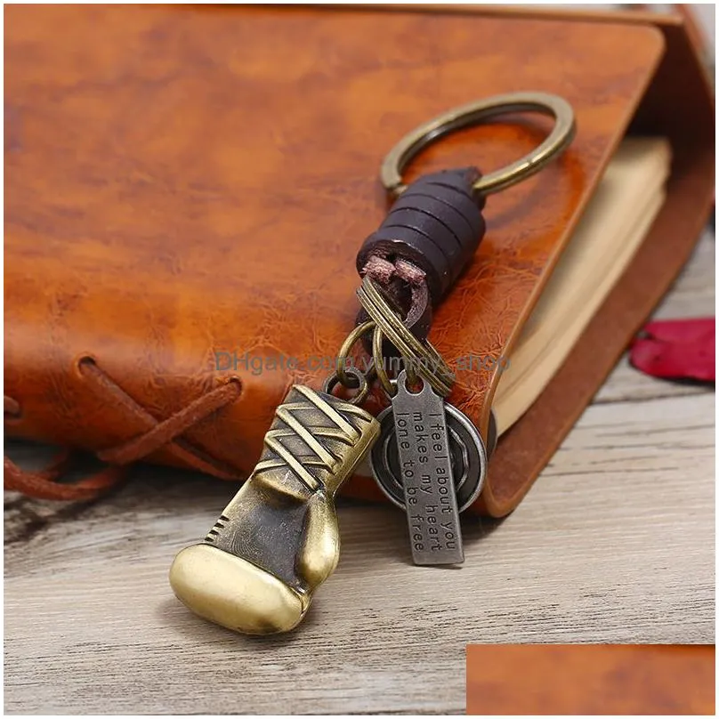 bronze boxing key ring retro i feel about you inspired keychain fashion jewerly will and sandy