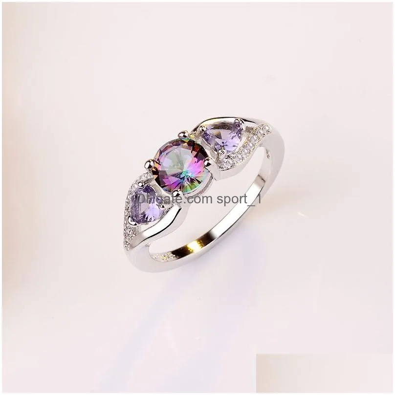 colorful heart diamond ring women engagement wedding rings fashion jewelry gift will and sandy