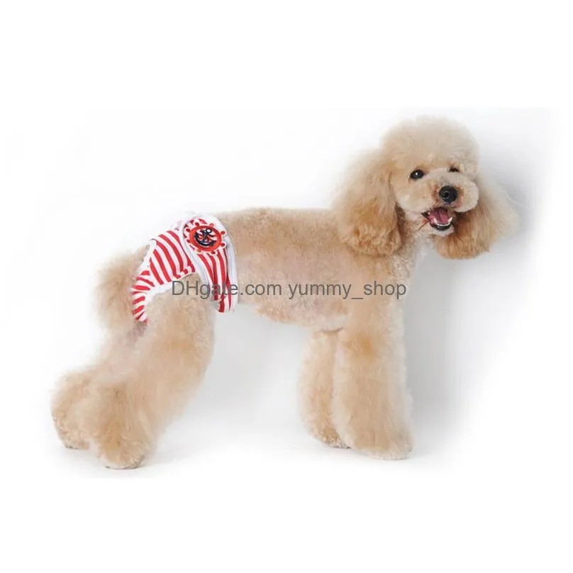 stripes pet apparel diaper cotton washable reusable dog adjustable physical pants sanitary menstruation underwear clothes