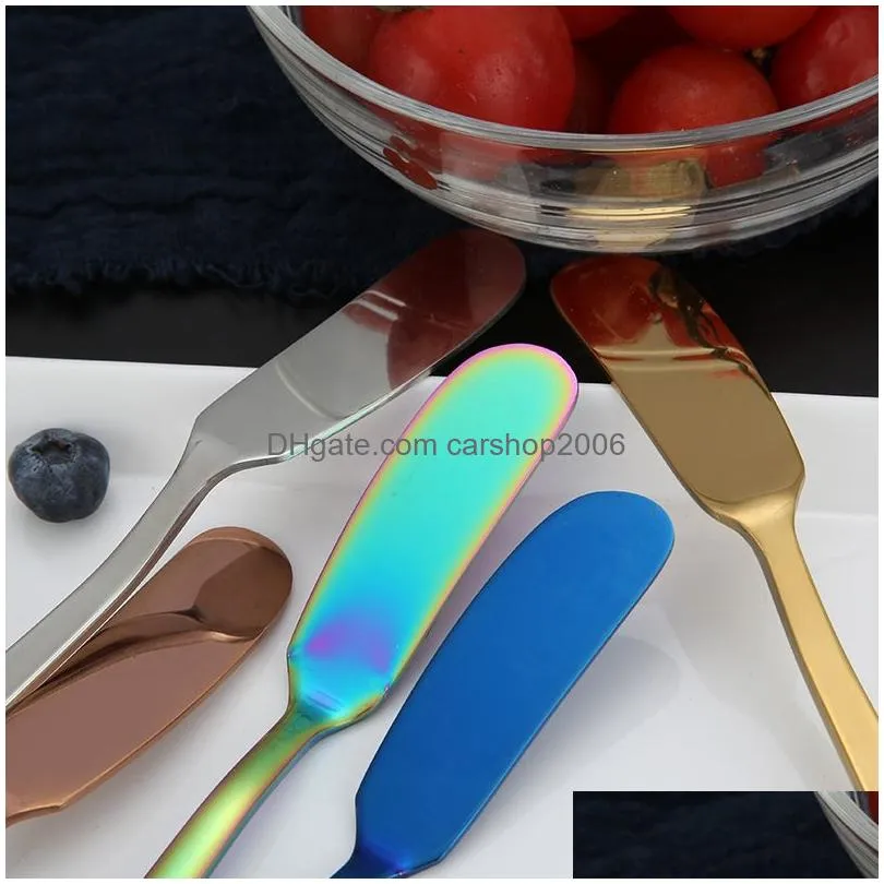 stainless steel butter knife home kitchen dining flatware cheese dessert butter spreader knives spatula tool cutlery bar tool