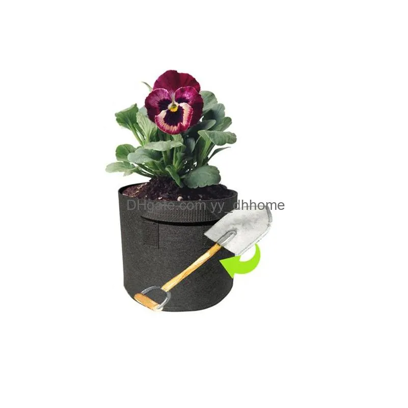 environmentally friendly nonwovens plant grow bag seedling pot container planter flower green plants gardening pot pouch with handle