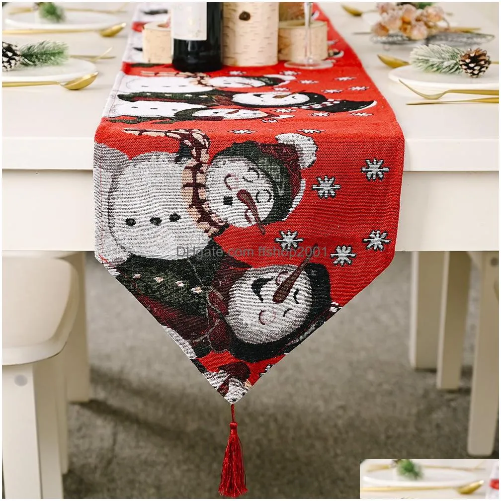 print christmas tree snowman placemats tablecloth red home kitchen dining coffee table mats christmas table decorations home decor