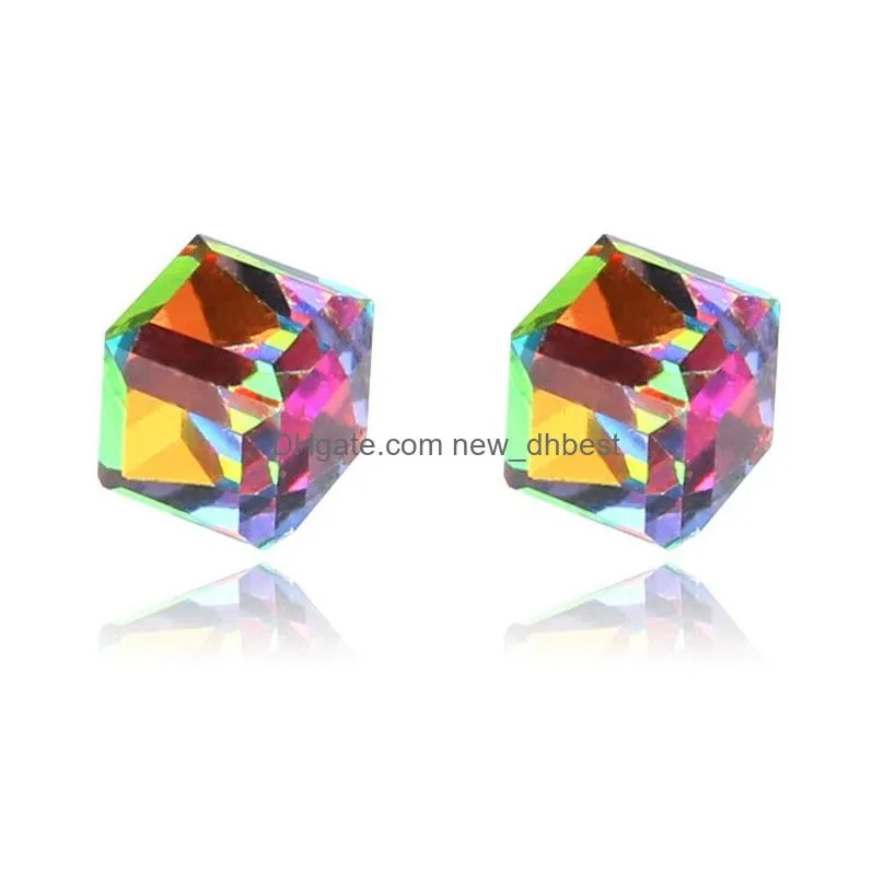 no hole magnet stud earrings earrings crystal diamond cube clip one earrings women men fashion jewelry will and sandy