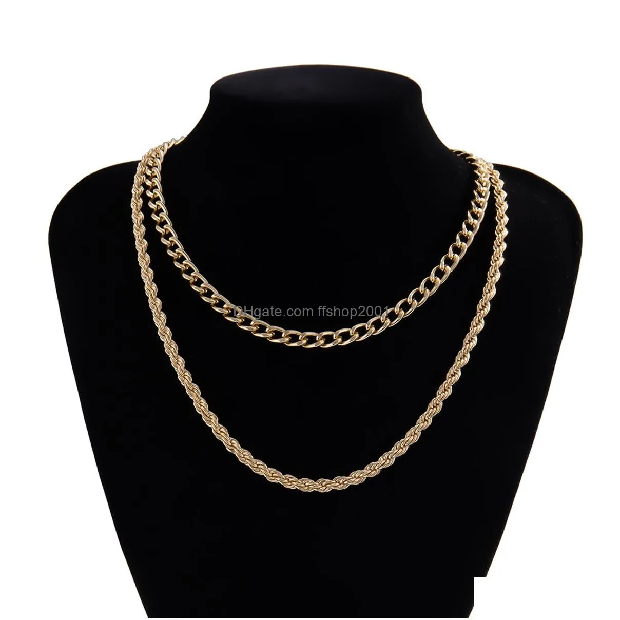 simple braid multi layer chains choker necklace gold chains wrap chokers collars women fashion jewelry will and sandy 