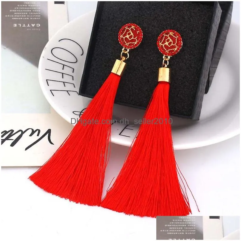 flower rose tassel earrings studs chandelier dangle gold earrings women ear rings fashion jewelry will and sandy gift