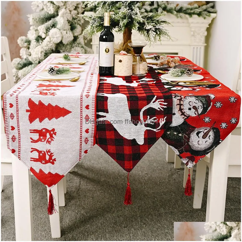 print christmas tree snowman placemats tablecloth red home kitchen dining coffee table mats christmas table decorations home decor