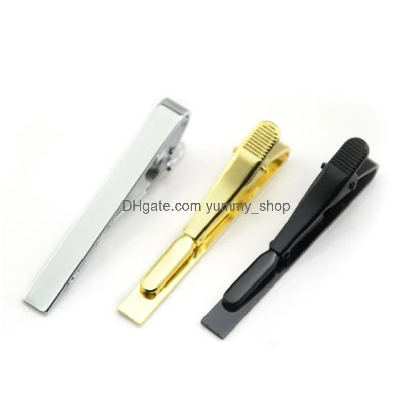 glaze silver gold black tie clips business suits shirt necktie ties bar clasps fashion jewelry for men will and sandy