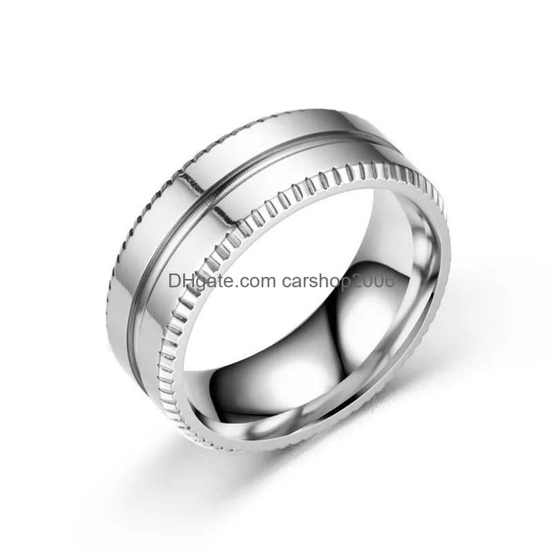 stainless steel creative couple ring band simple glossy rings for women men wedding bands fine fashion jewelry