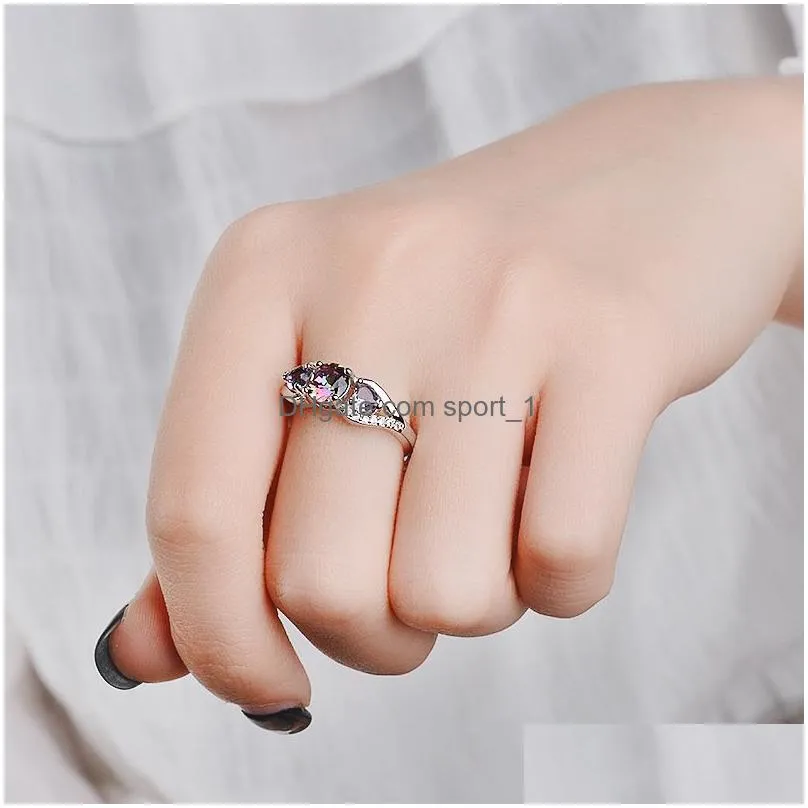 colorful heart diamond ring women engagement wedding rings fashion jewelry gift will and sandy