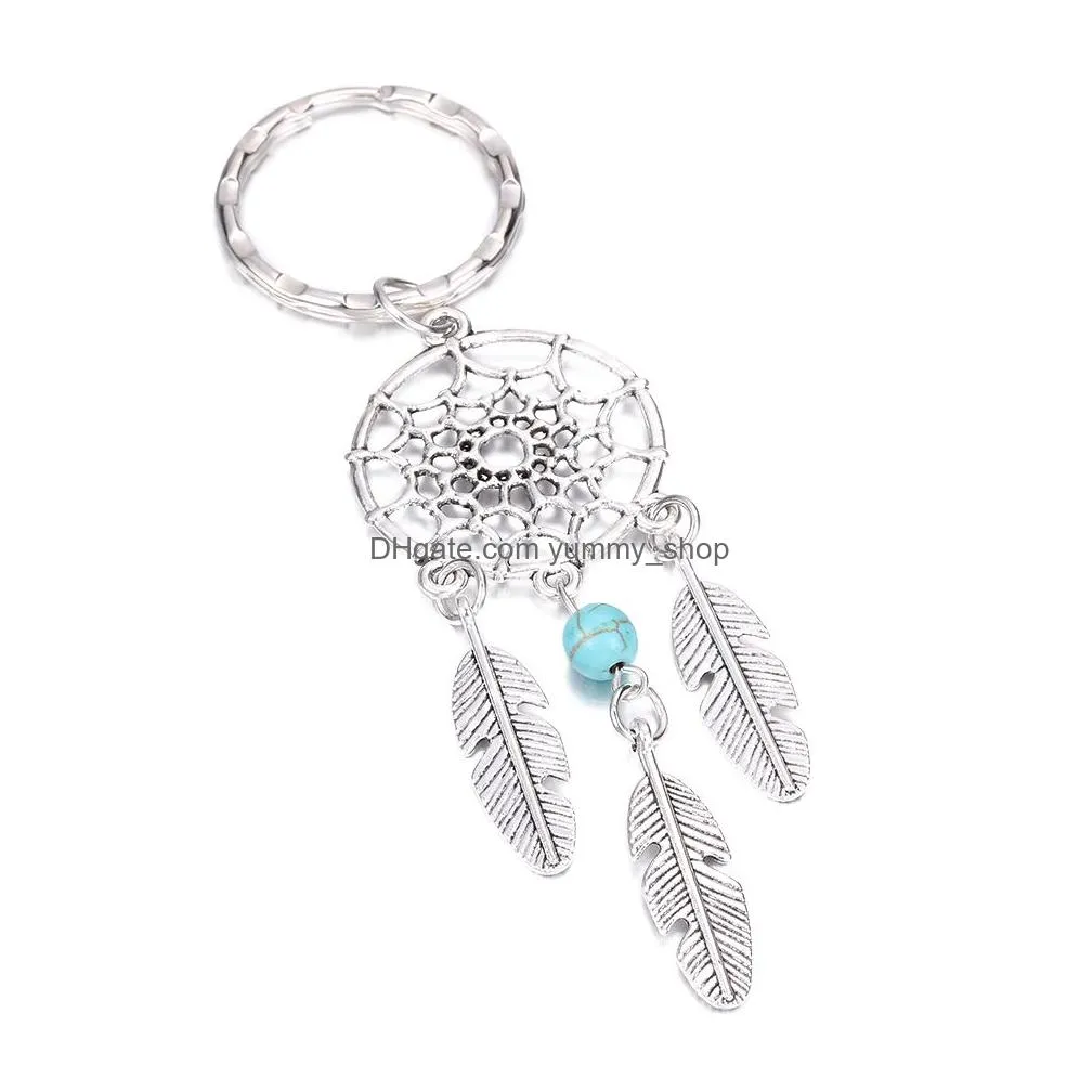 mini car keyring handmade dream catcher home decor keychain feather jewelry keyholder dreamcatcher pendant wall hanging