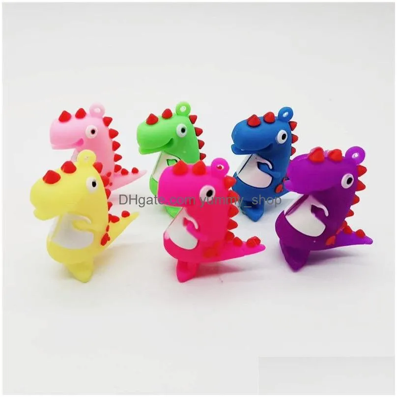 cartoon dinosaur keychain pvc animal dinosaur key rings hangbag backpack hangs hangs kids toys fashion jewelry will and sandy gift