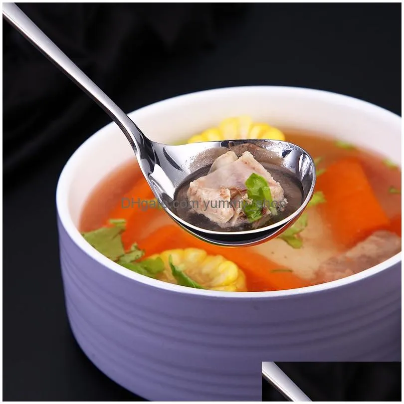 stainless steel soup spoons sauce spoon home kitchen drinkware tool