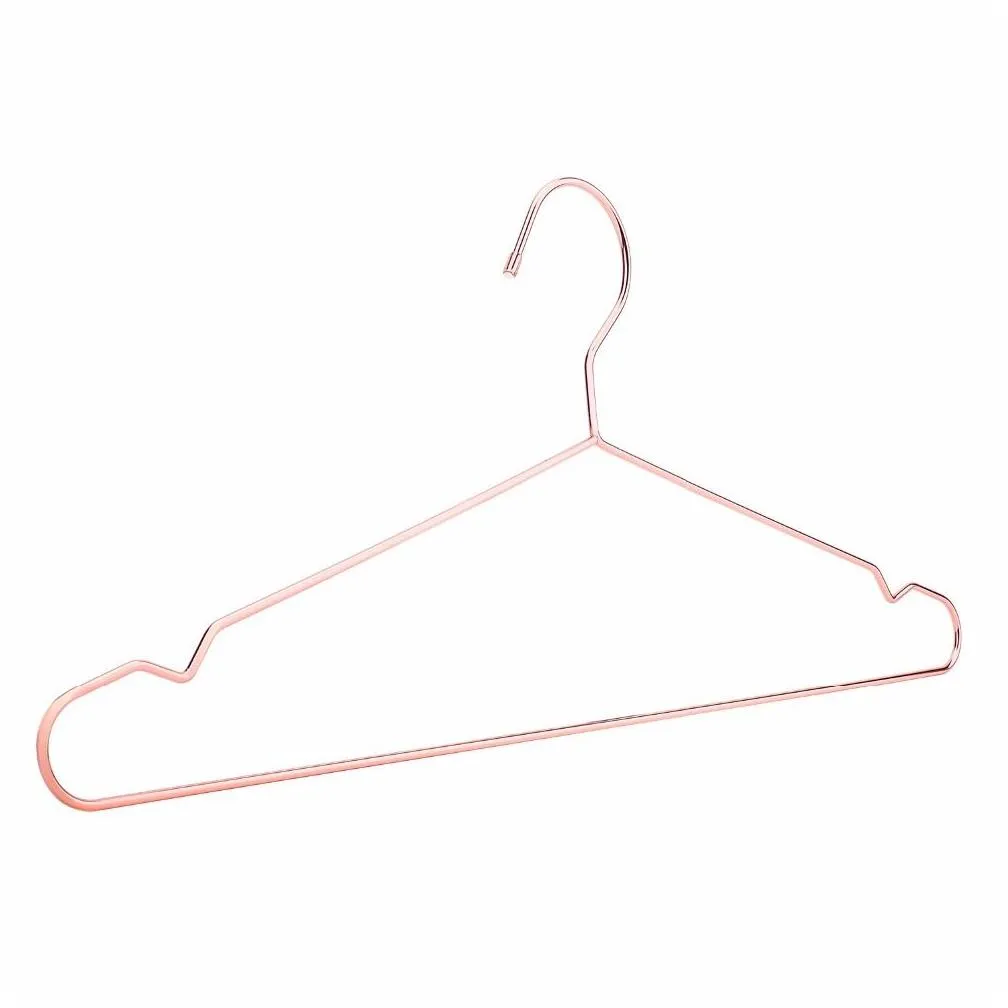 hangerlink rose copper gold metal clothes shirts hanger with groove heavy duty strong coats hanger suit hanger 30 pcs/lot 201221