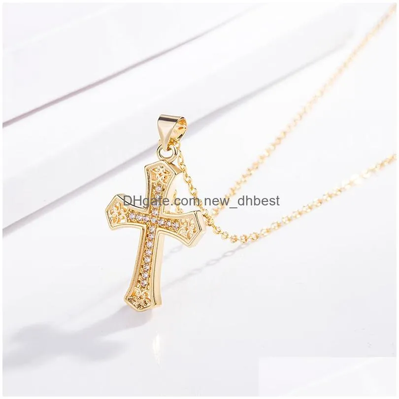 jesus diamond cross necklaces believe gold necklace chains women men fashion jewelry will and sandy