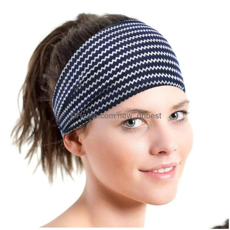 printed yoga sport headband wide sweatband hood gym work out fitness cycling running head bands for women men fashion will and sandy