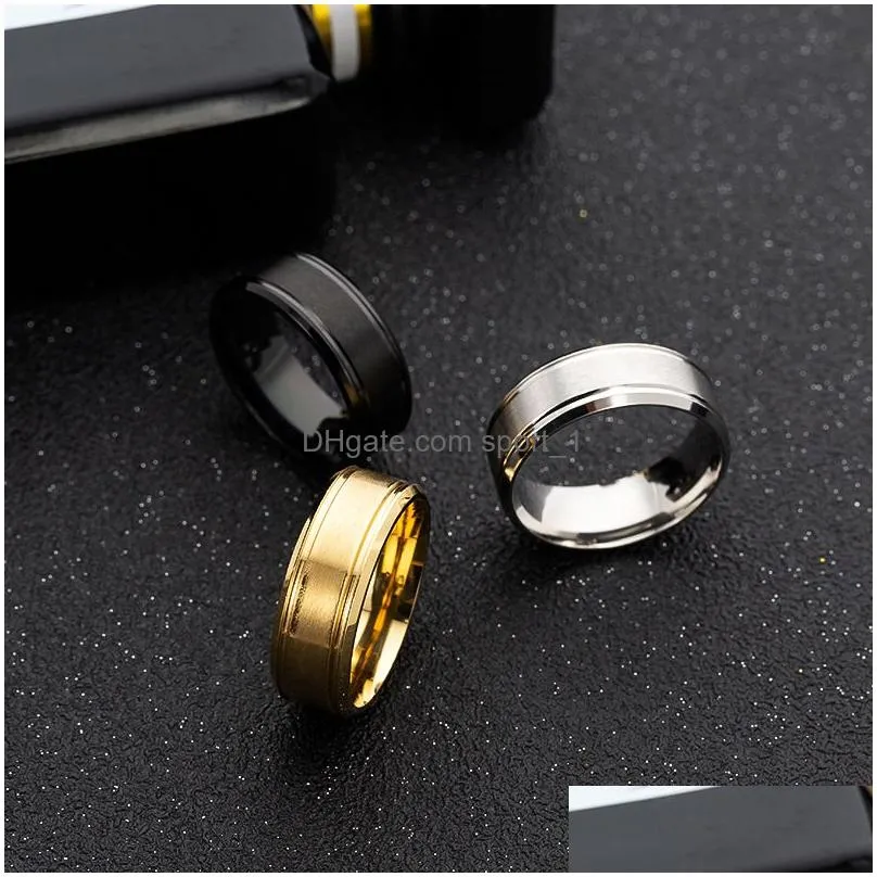 stainless steel matte ring simple gold rings women rings mens ring fashion jewelry will and sandy 080534