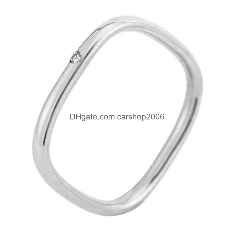 diamond square ring band tetragonum shape rings women fashion jewelry will and sandy