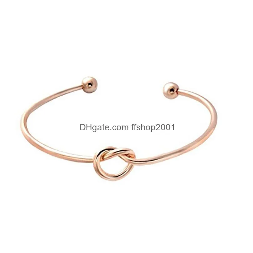 knot heart bangle bracelet open adjustable bracelets cuff women fashion jewelry gold will and sandy