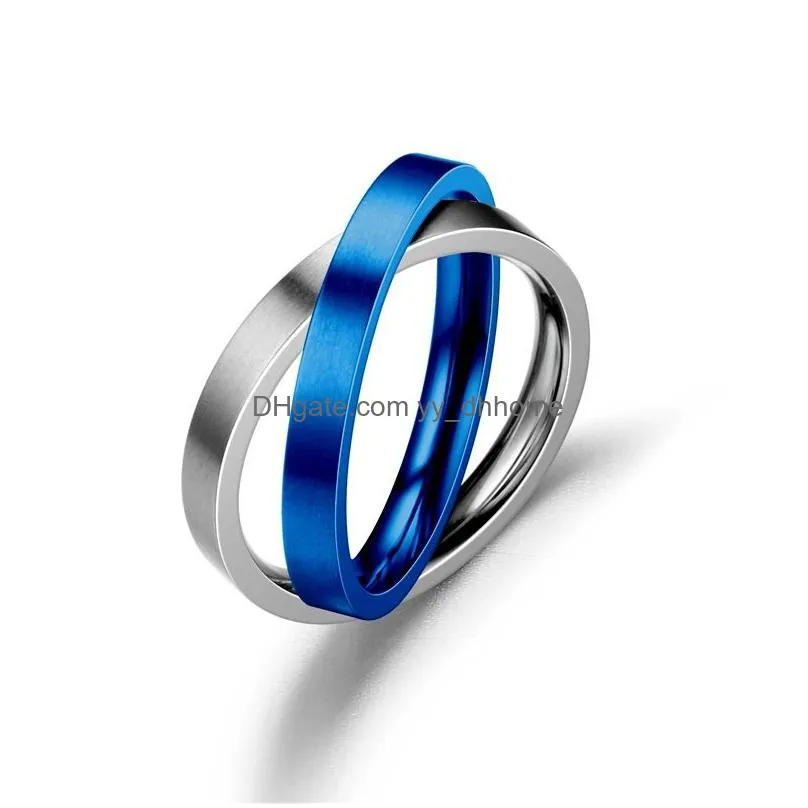 good luck double rings bang ring contrast color couple rings women men rings fashion jewelry