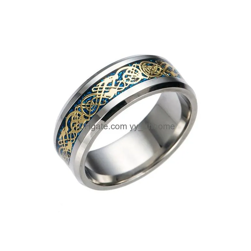 silver gold dragon ring band stainless steel ring for women mens fashion jewelry