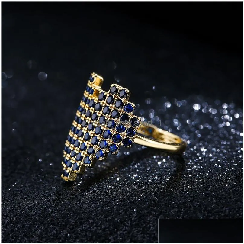 18k gold zircon diamond heart ring band finger adjustable rings for women engagement wedding fashion jewelry will and sandy