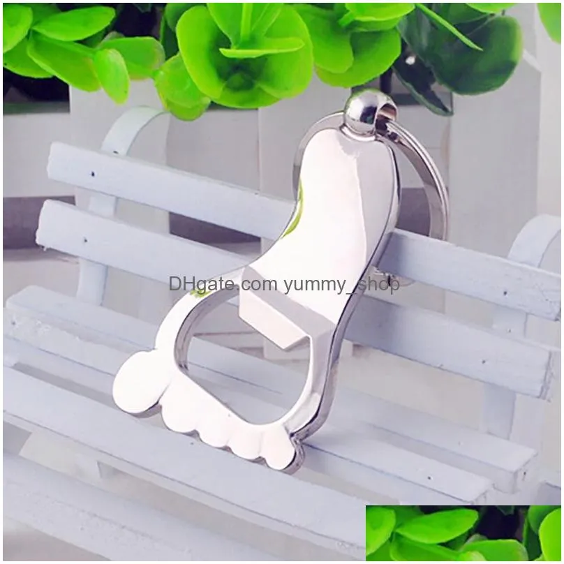 metal foot bottle opener key ring holders keychain bag hangs fashion jewelry will and sandy gift