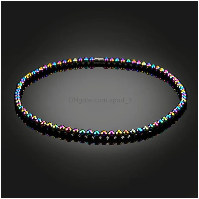 rainbow magnet beads chokers necklaces collar women men fashion jewelry will and sandy