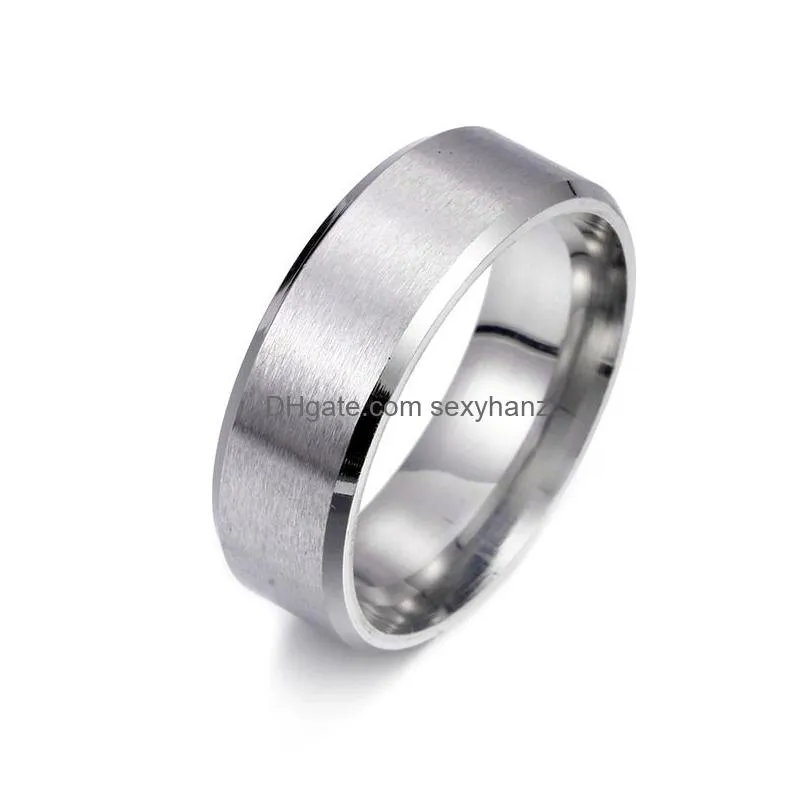 luxury fashion ring matte stainless steel wedding rings for men top quality gold plated jewelry silver blue black color