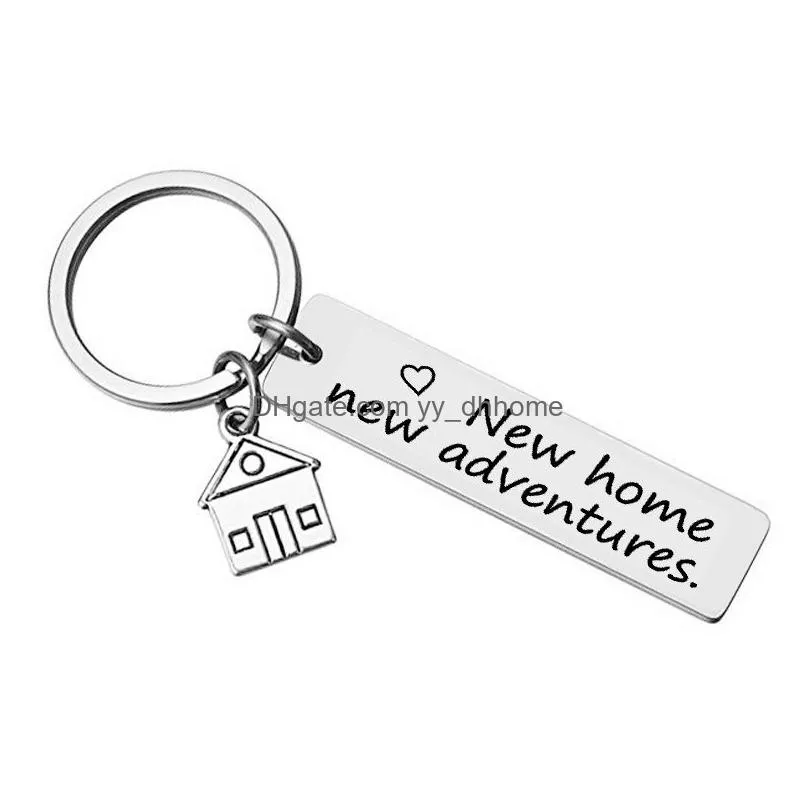 stainless steel key ring letter home id keychain holders bag hangs women men fashion jewelry will and andy