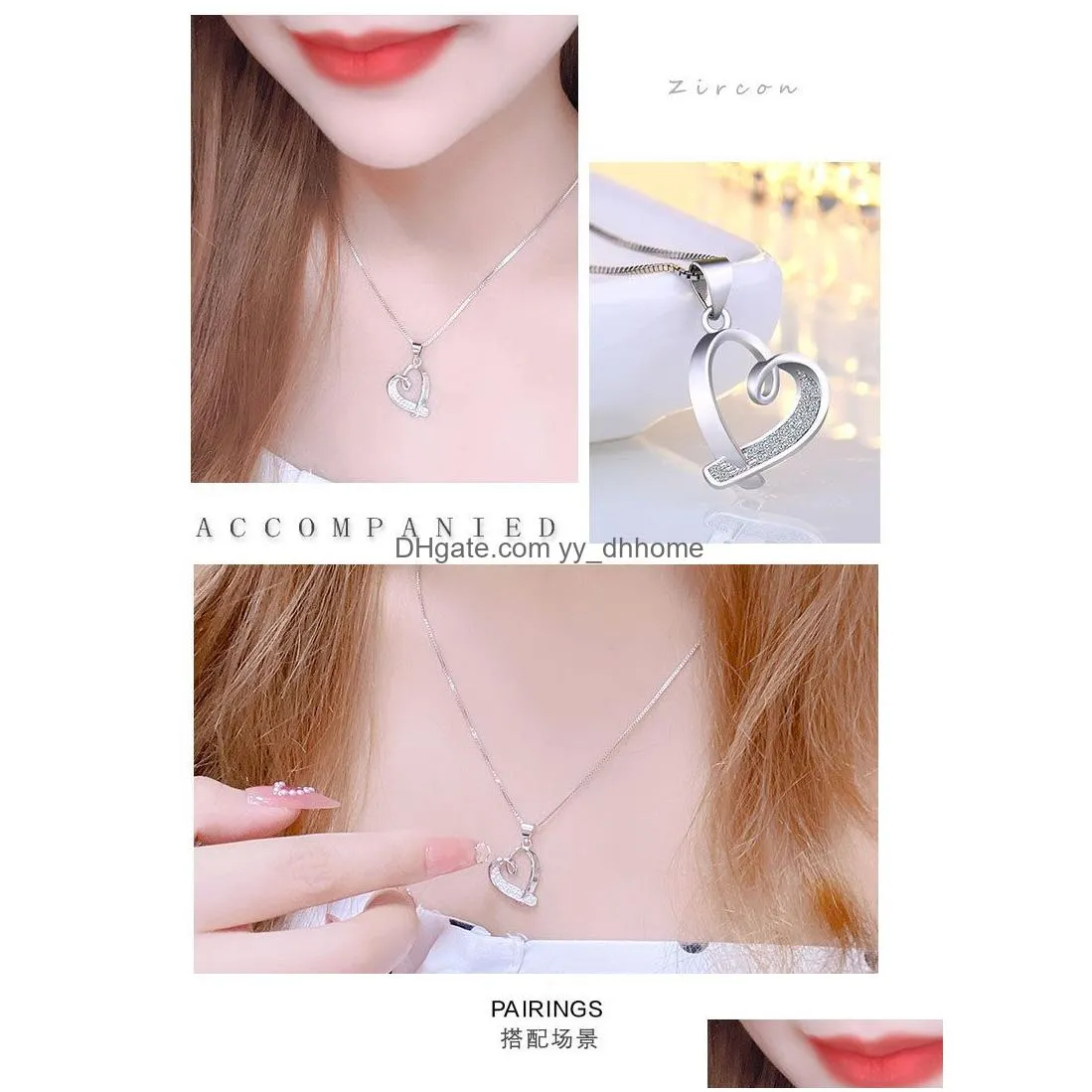 fashion hollow dainty love heart necklaces gold silver color clavicle choker necklace for women pendant jewelry gift