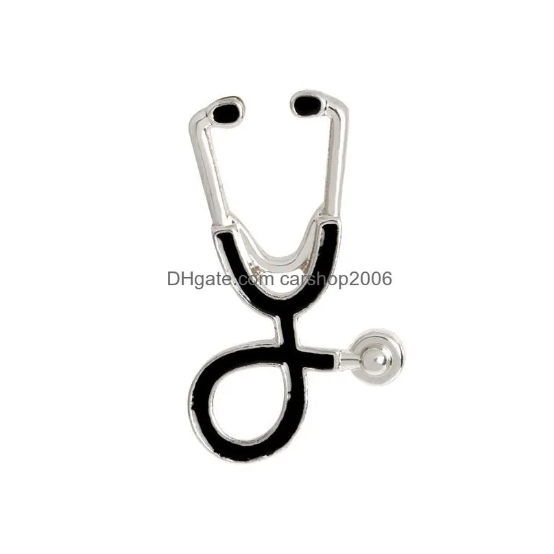 colors nurse stethoscope brooch pins enamel lapel pin for women men top dress cosage fashion jewelry will and sandy